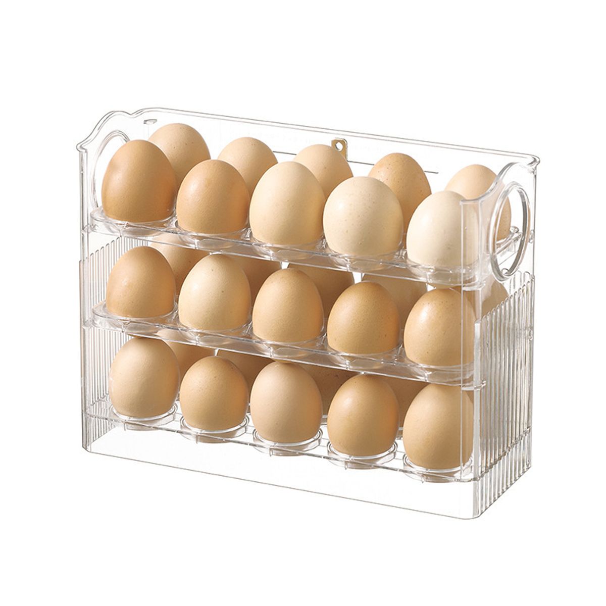 GENERICO - Porta huevos 3 niveles organizador de 30 huevos - Blanco