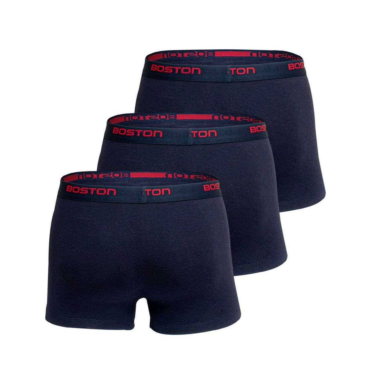 BOSTON - Pack x3 Bóxer Boston Corto Azul Marino