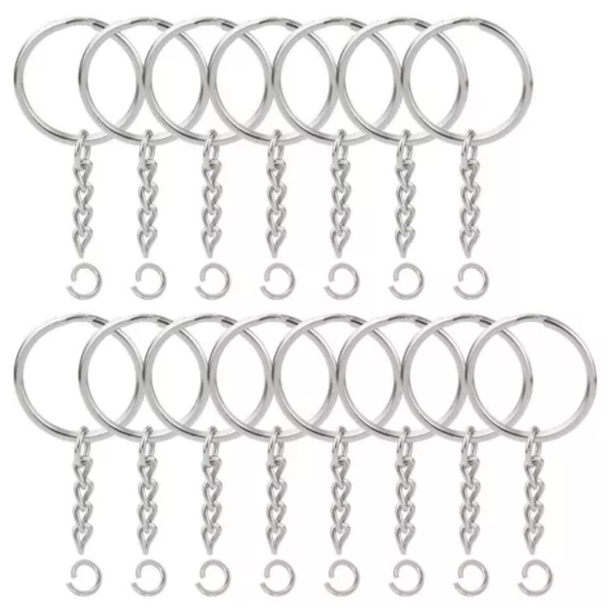 GENERICO - 100 Argollas Aros Llavero 2.5cm Resina Manualidades Cadena