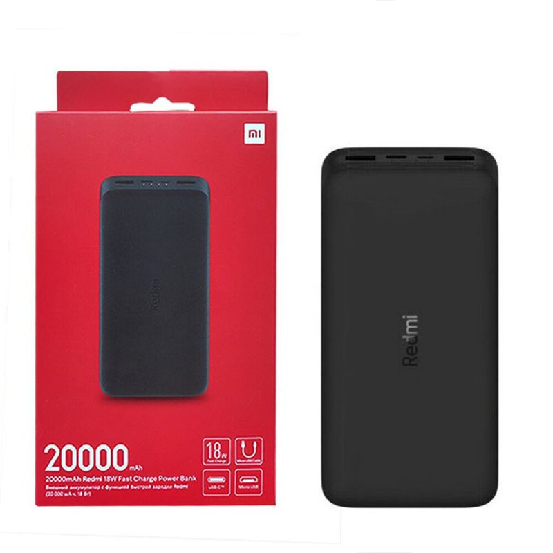 XIAOMI - Power Bank Xiaomi Redmi 20000mha 18W Carga Rápida - NEGRO