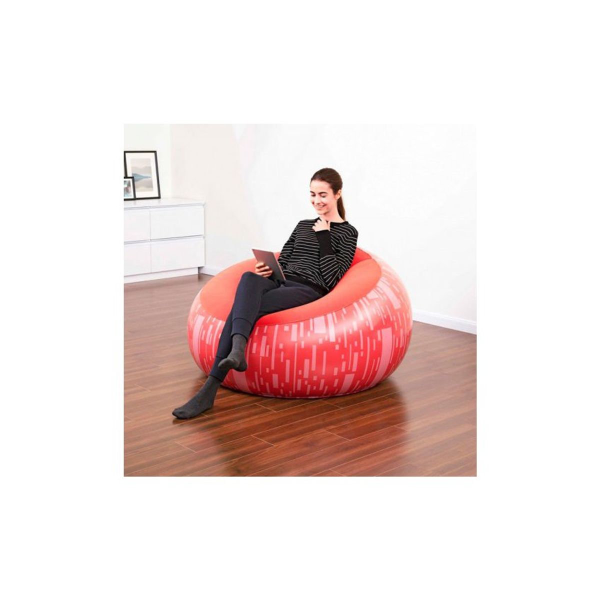 BESTWAY - Sillón inflable puff rosa - bestway
