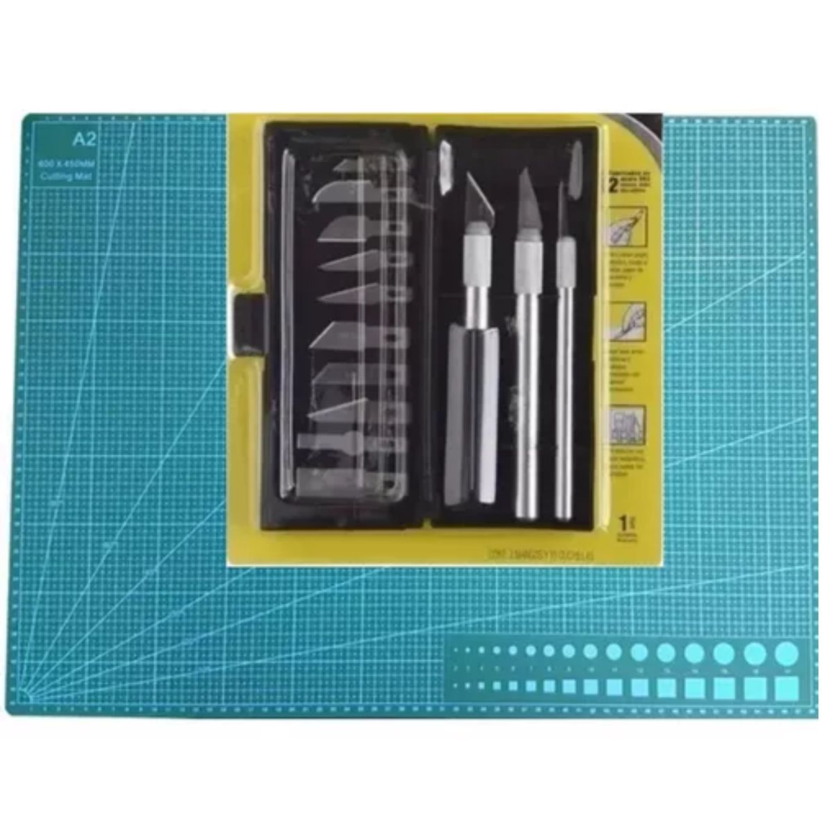 GENERICO - Base De Corte Tapete Tabla A2 60x45 Mas Cutter Bisturi 13 Pz