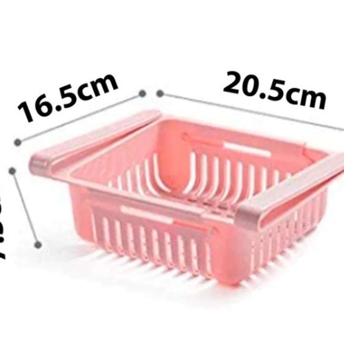 GENERICO - CESTA ORGANIZADOR AJUSTABLE PARA REFRIGERADOR  ROSADO