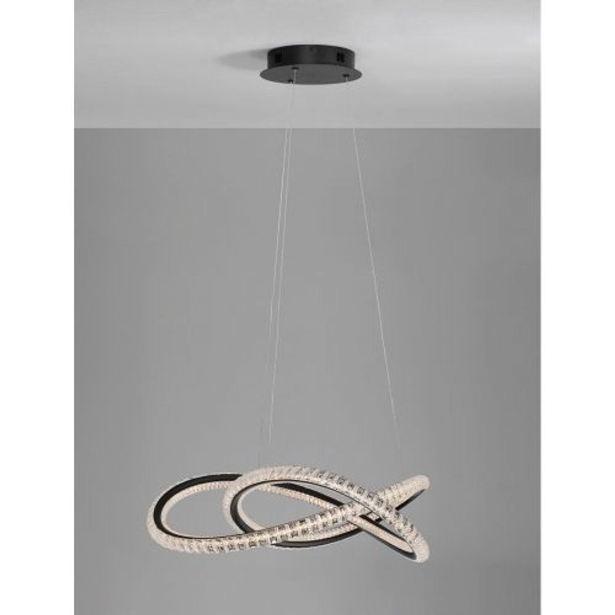 GENERICO - Lampara colgante led forma de infinito incluye control remoto