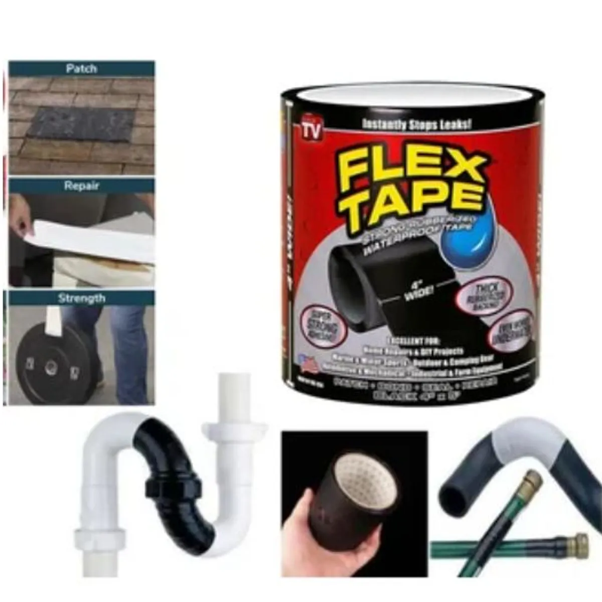 GENERICO - Flex tape cinta pega todo adhesiva 10cmx157m súper fuerte impermeable