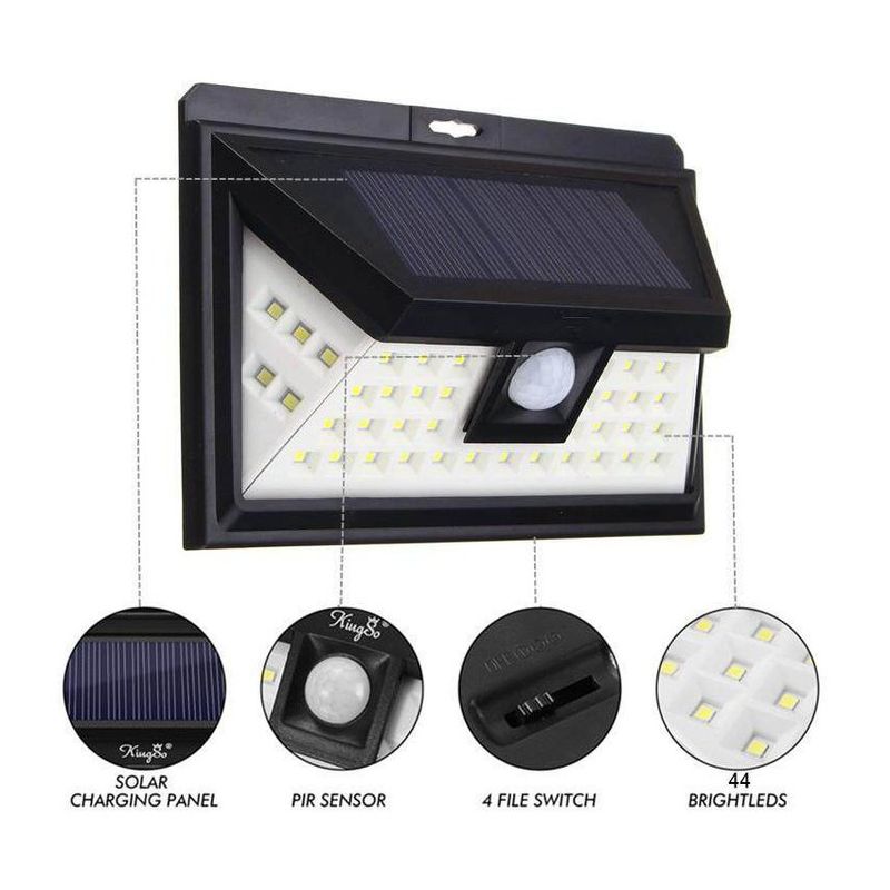 GENERICO - Lámpara ledcon  sensor de movimiento  energía solar de 44 led -