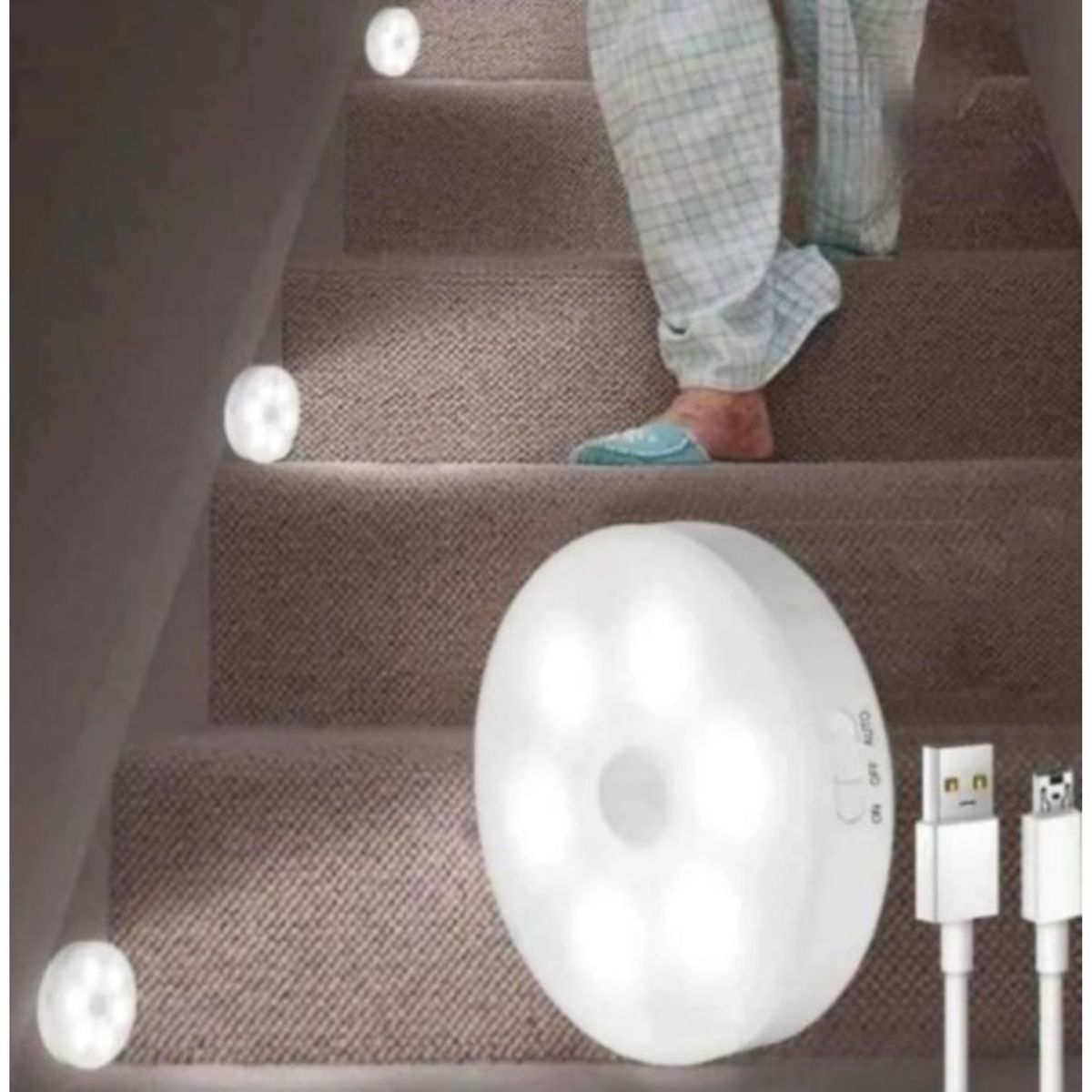 GENERICO - Lampara recargable led con sensor de movimiento