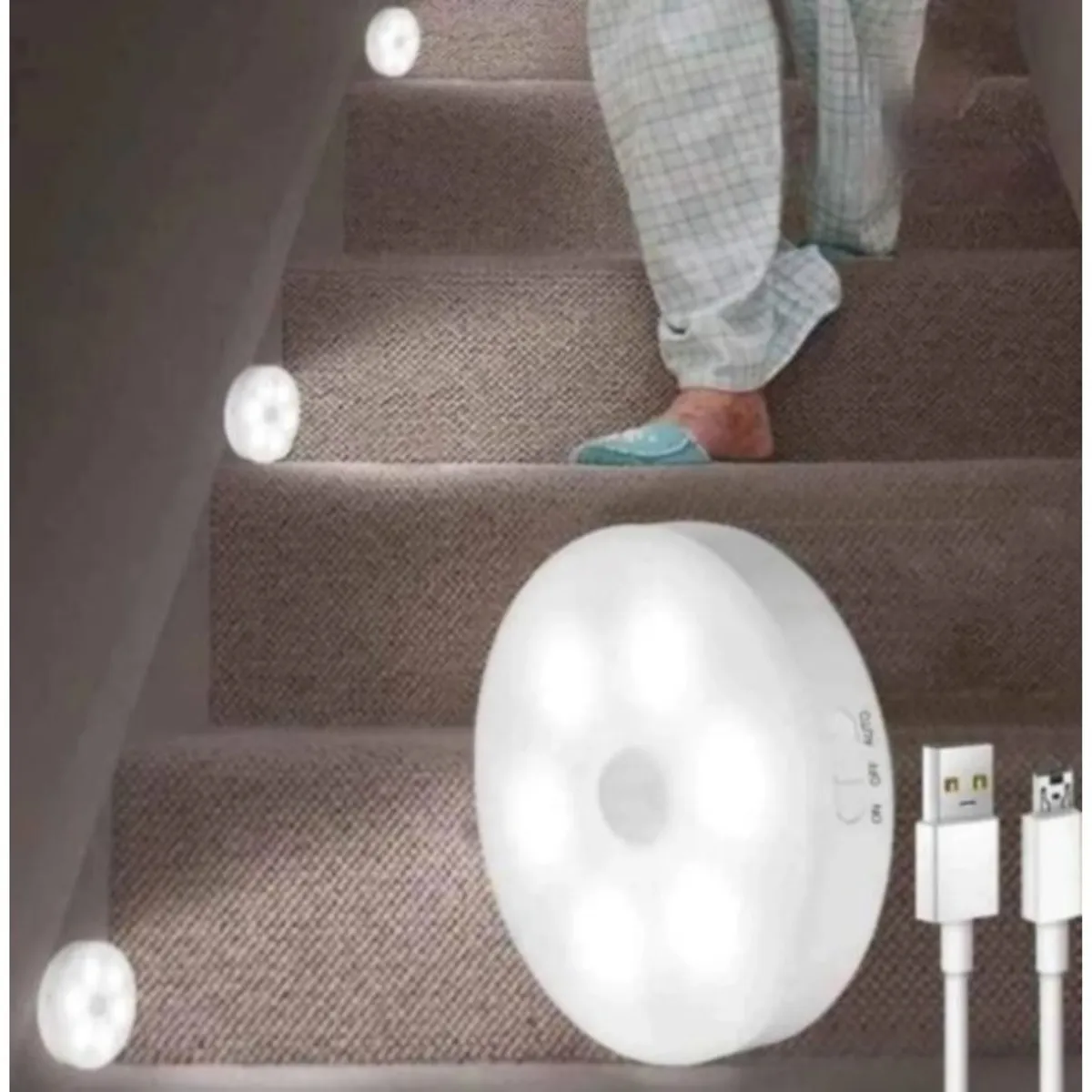 GENERICO - Lampara recargable led con sensor de movimiento