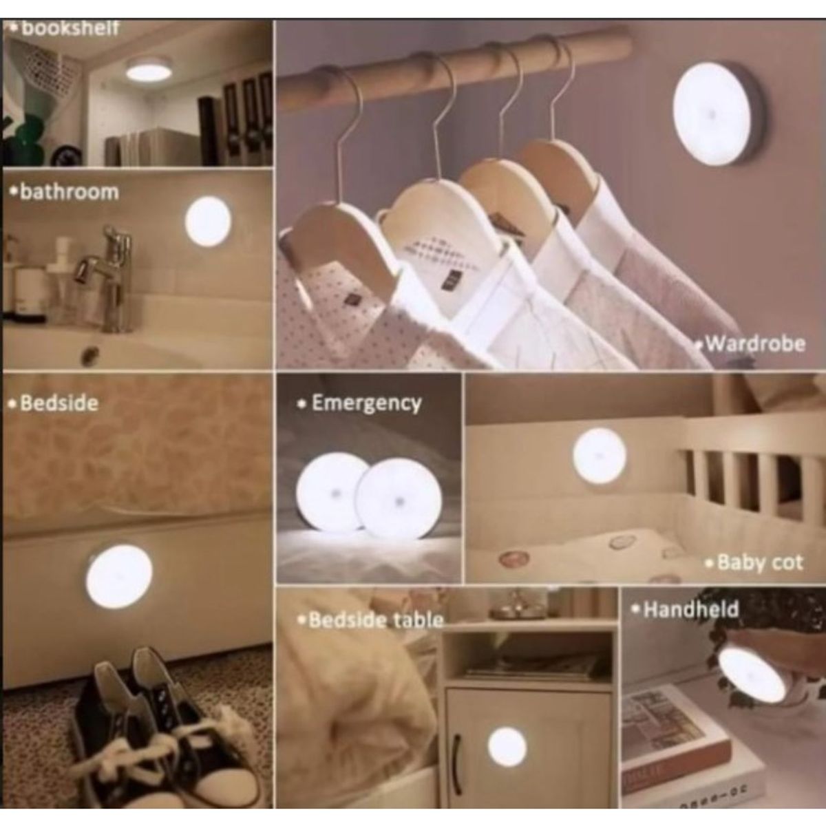 GENERICO - Lampara recargable led con sensor de movimiento