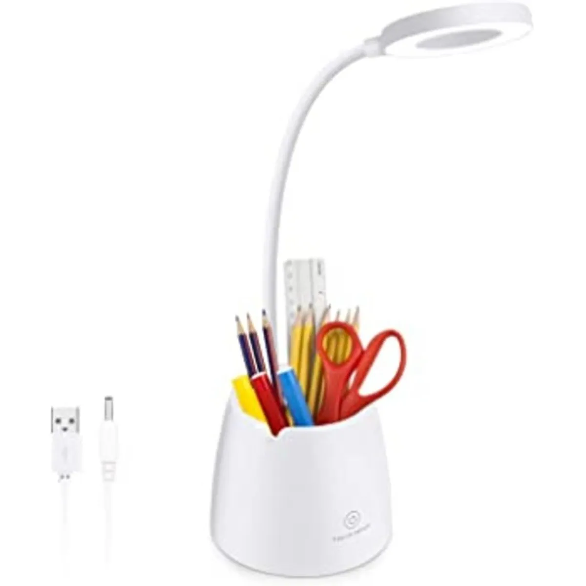 GENERICO - Lampara led escritorio recargable porta lapicero y celular