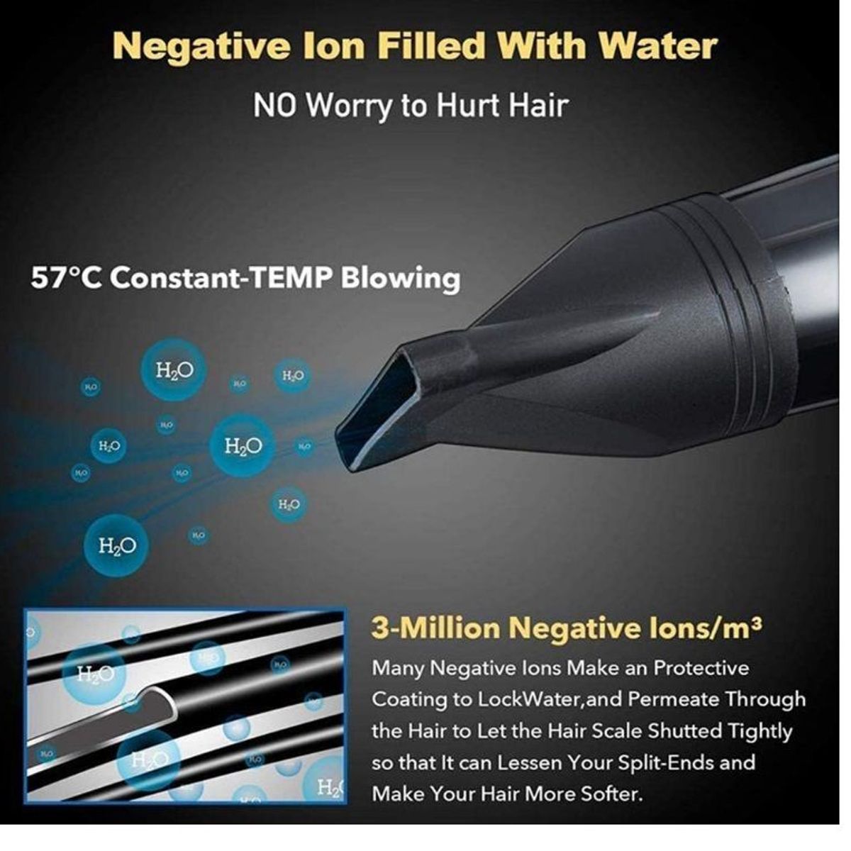 GENERICO - Secador para Cabello 5000 Watts con Difusor y Peine