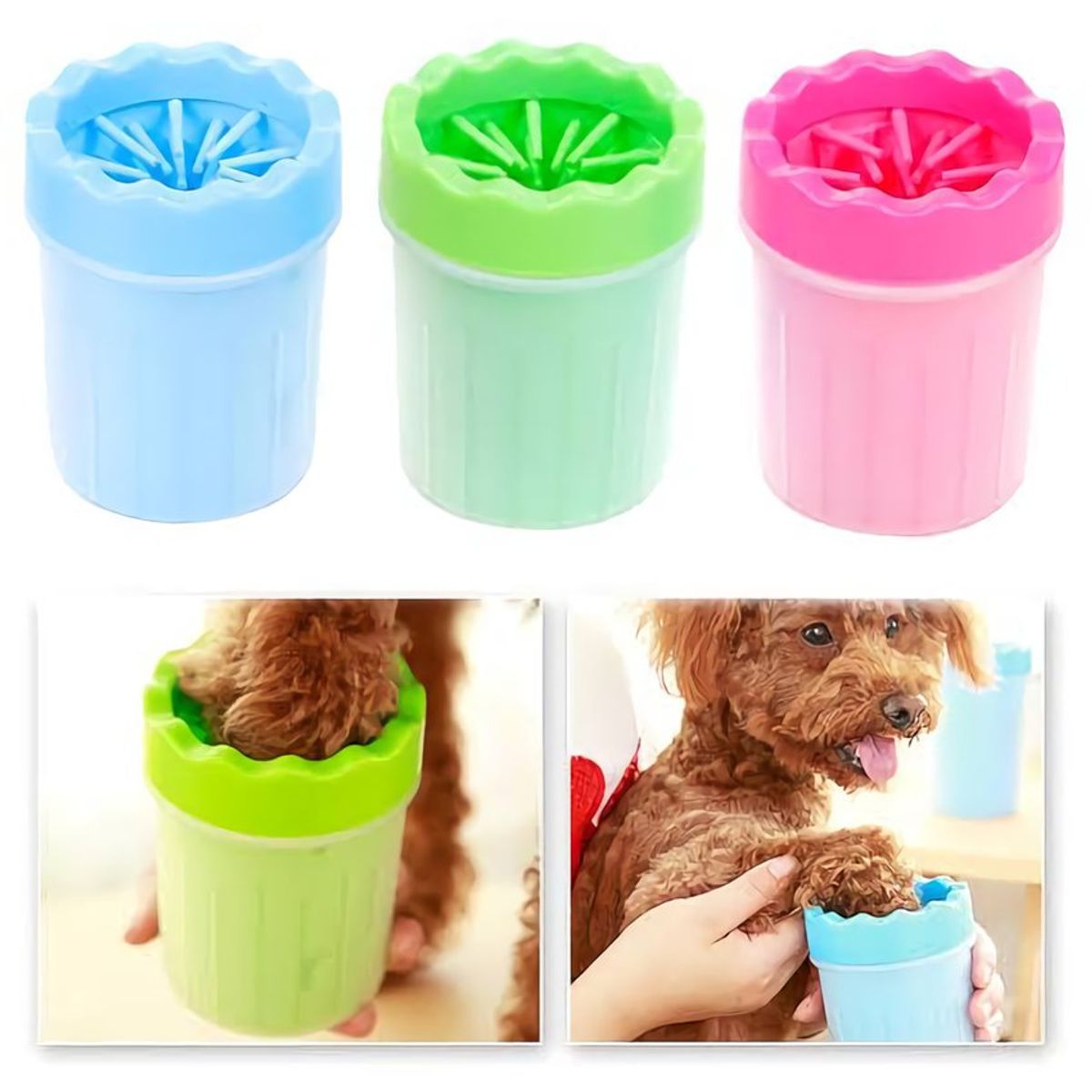 GENERICO - Limpiador lava pata para perro gato grande