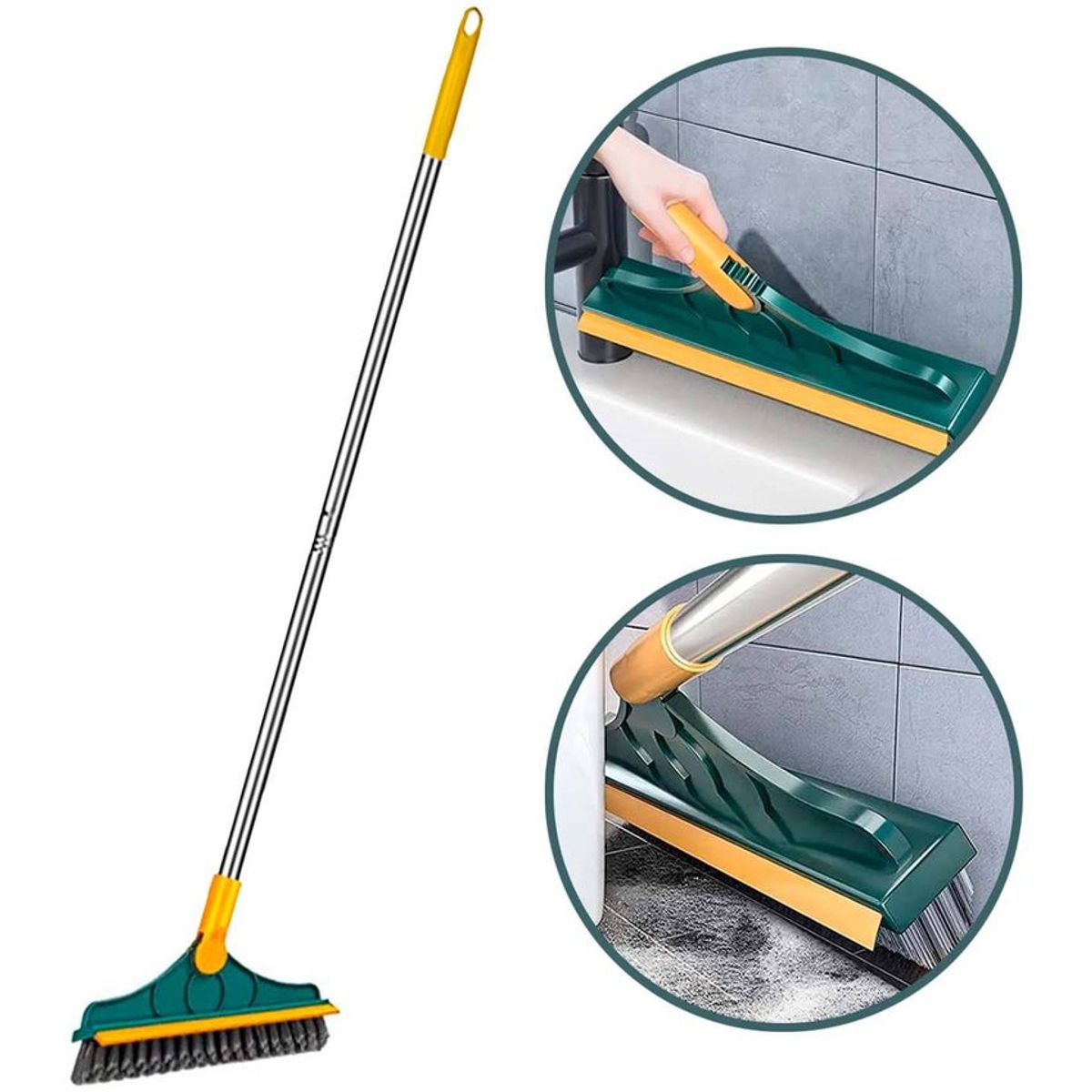 BUYPAL - Escoba magica giratoria 2 en 1 forma v acero inoxdiable pvc