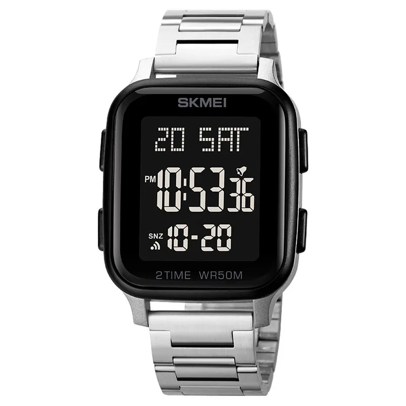 SKMEI - Reloj SKMEI Time 1859 Digital  Dual Multifunción Acero - Plata