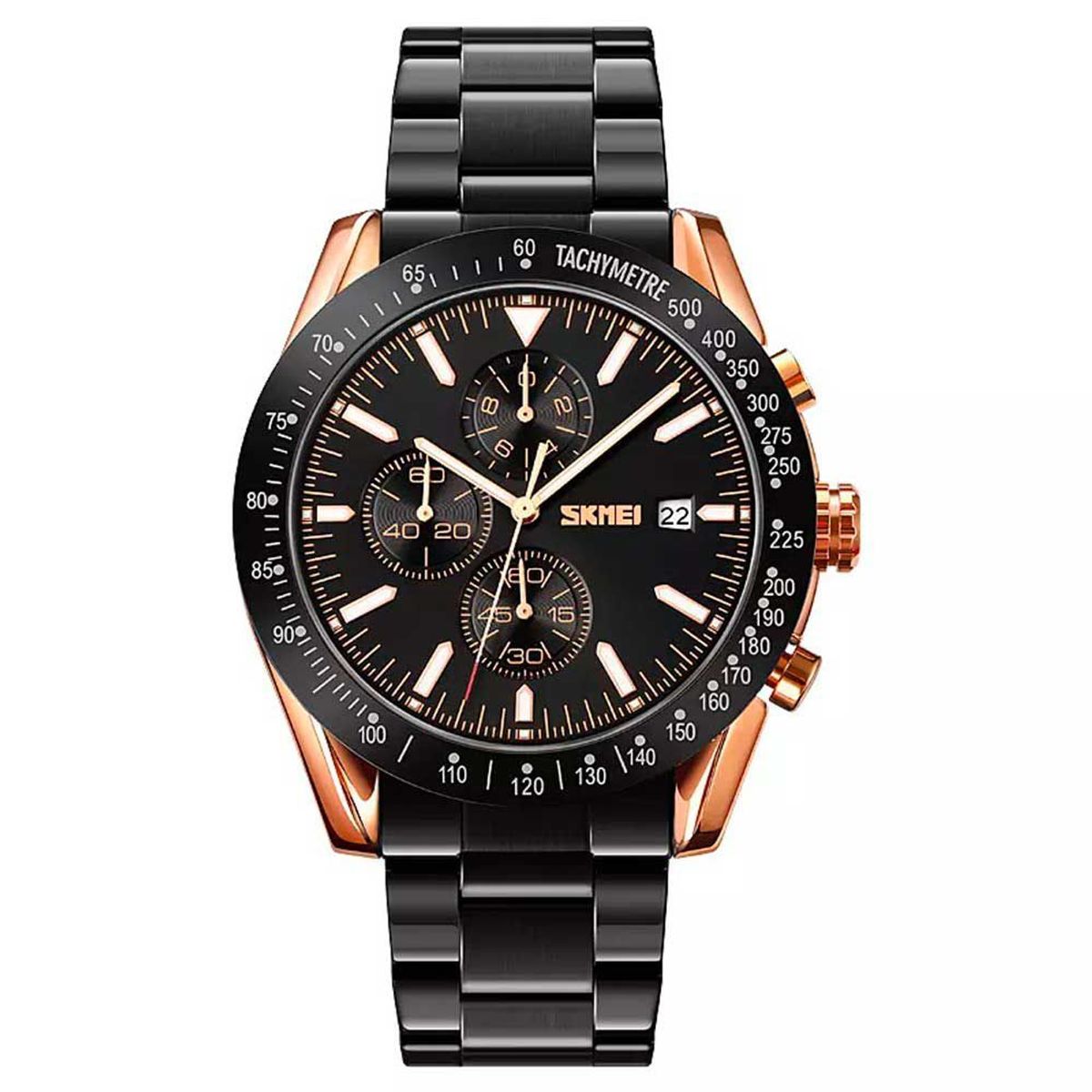 SKMEI - Reloj SKMEI Cronos 9253 Analógico Cronómetro Fechador - Negro Oro