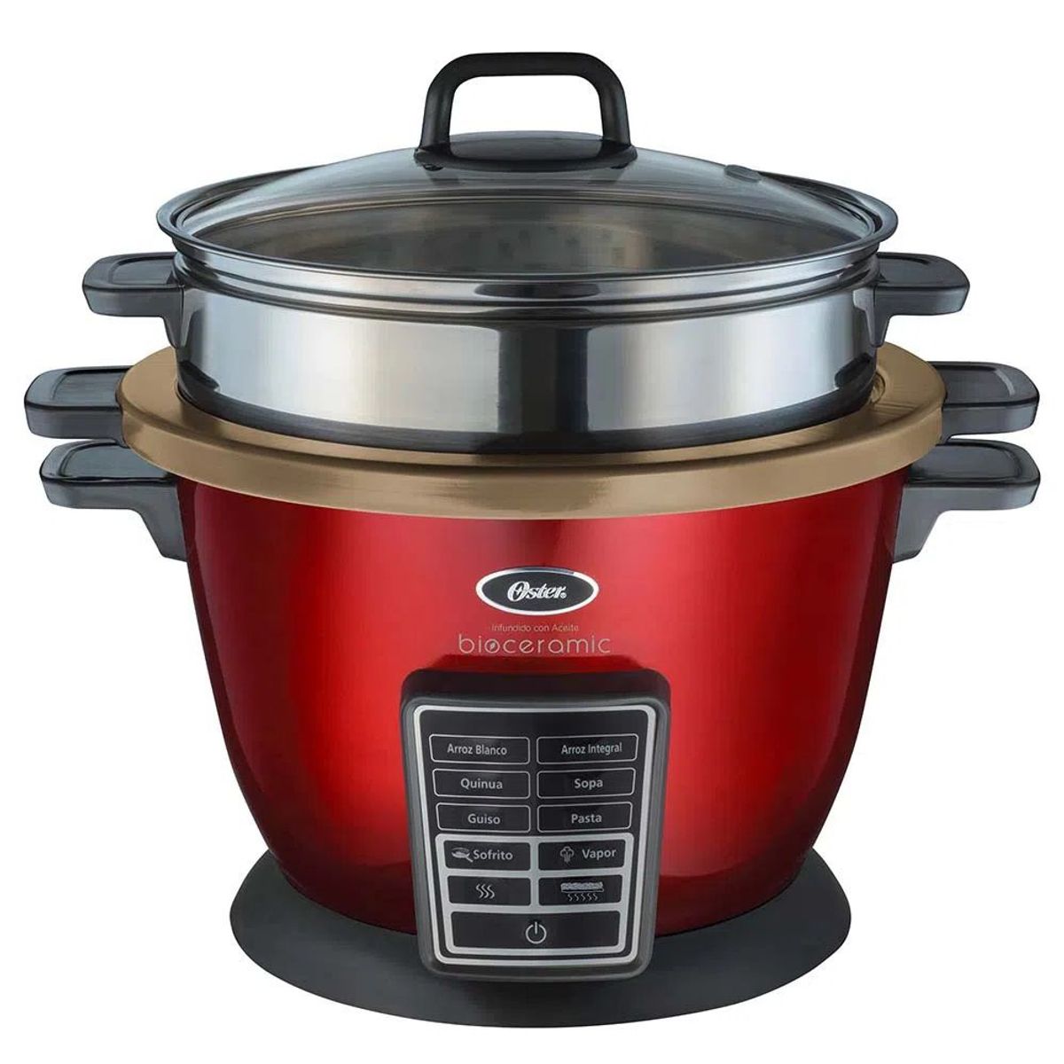 OSTER - Arrocera multifunción 10 en 1 Oster con Bioceramic CKSTRC9030R Roja