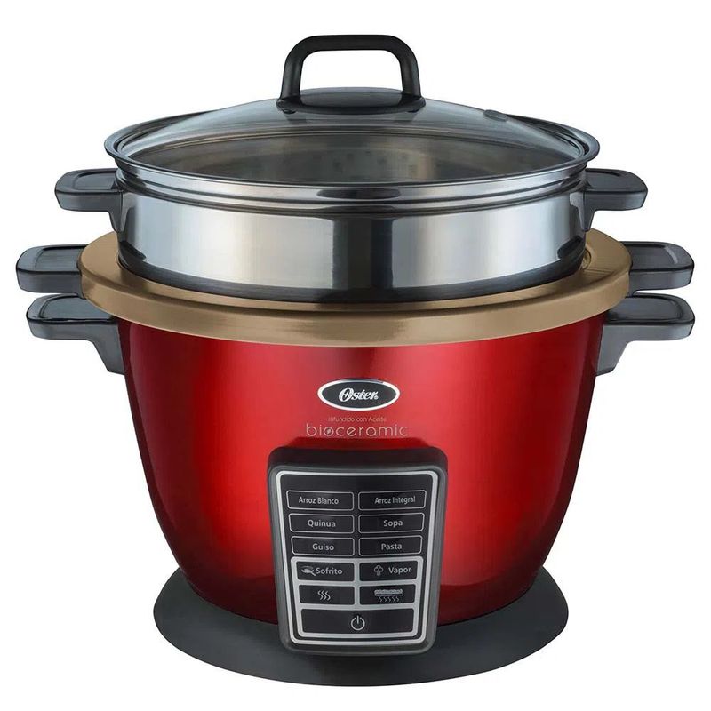 OSTER - Arrocera multifunción 10 en 1 Oster con Bioceramic CKSTRC9030R Roja