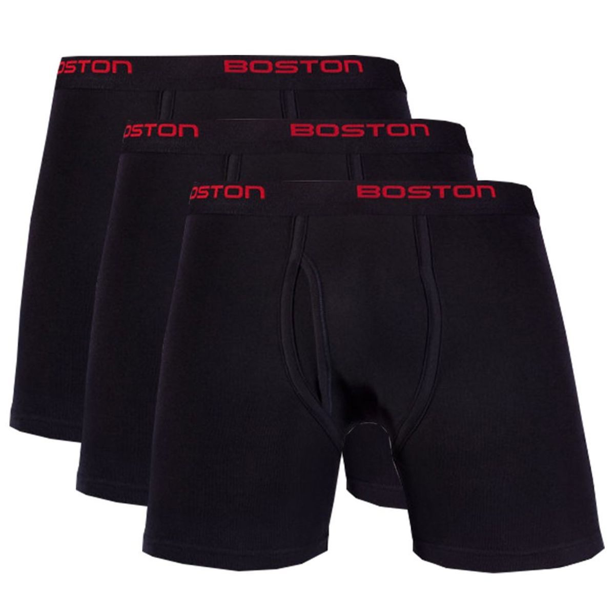 BOSTON - Pack x3 Bóxer Largo Boston Azul Marino