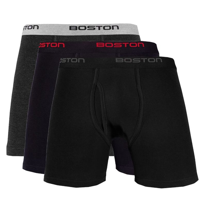 BOSTON - Pack X3 Bóxer Boston Largos Multicolor Algodón
