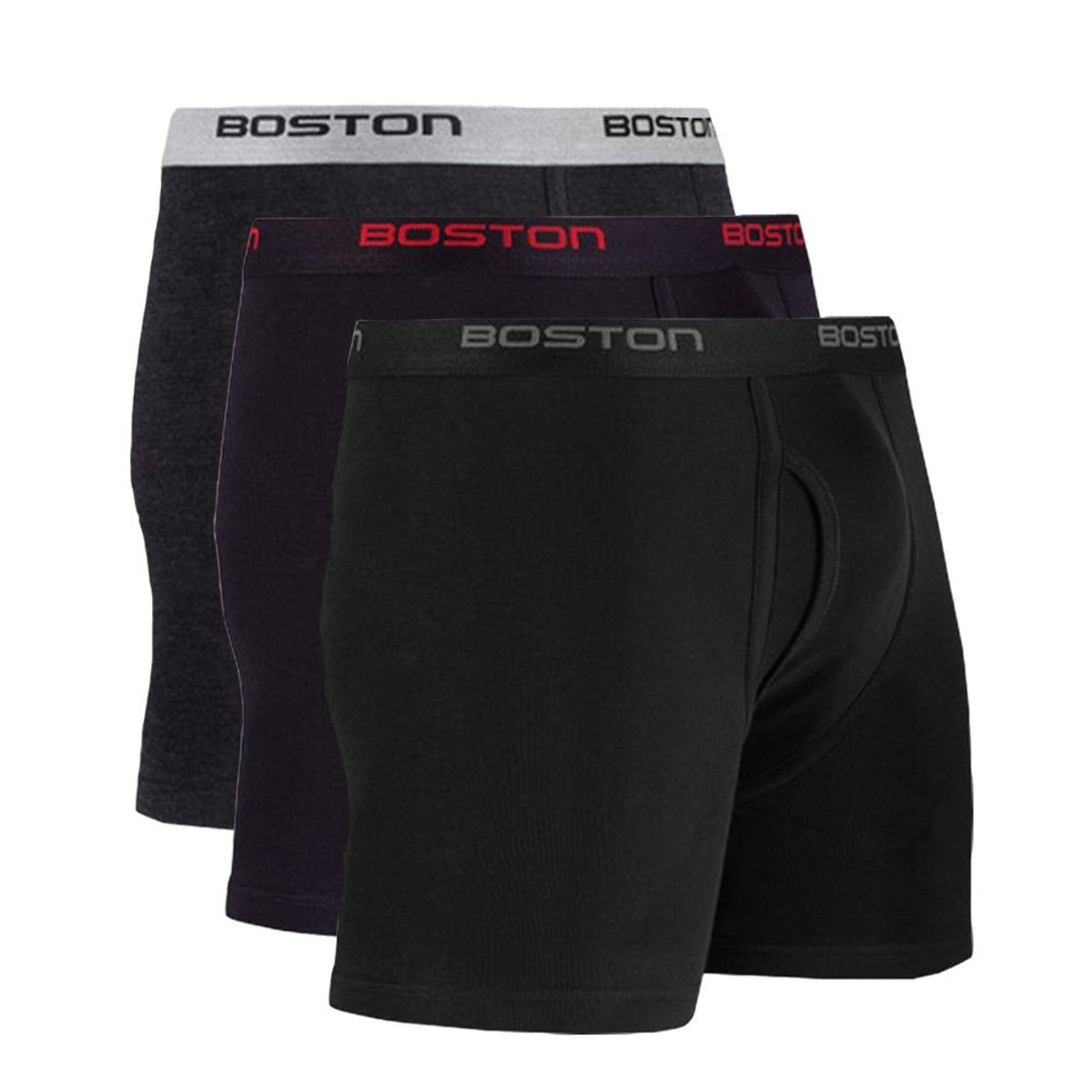 BOSTON - Pack X3 Bóxer Boston Largos Multicolor Algodón