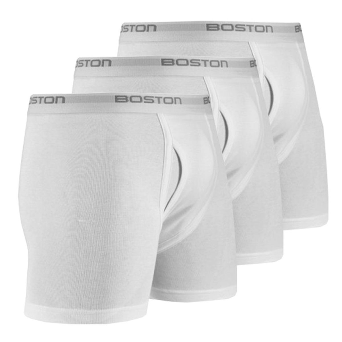 BOSTON - Pack x3 Bóxer Largo Boston Blanco