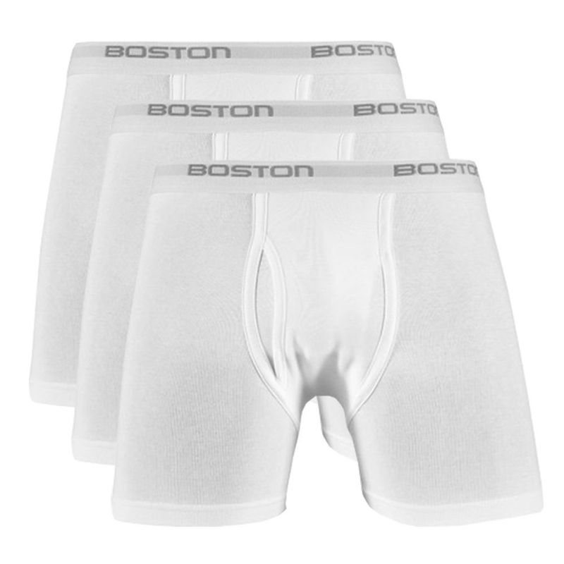 BOSTON - Pack x3 Bóxer Largo Boston Blanco