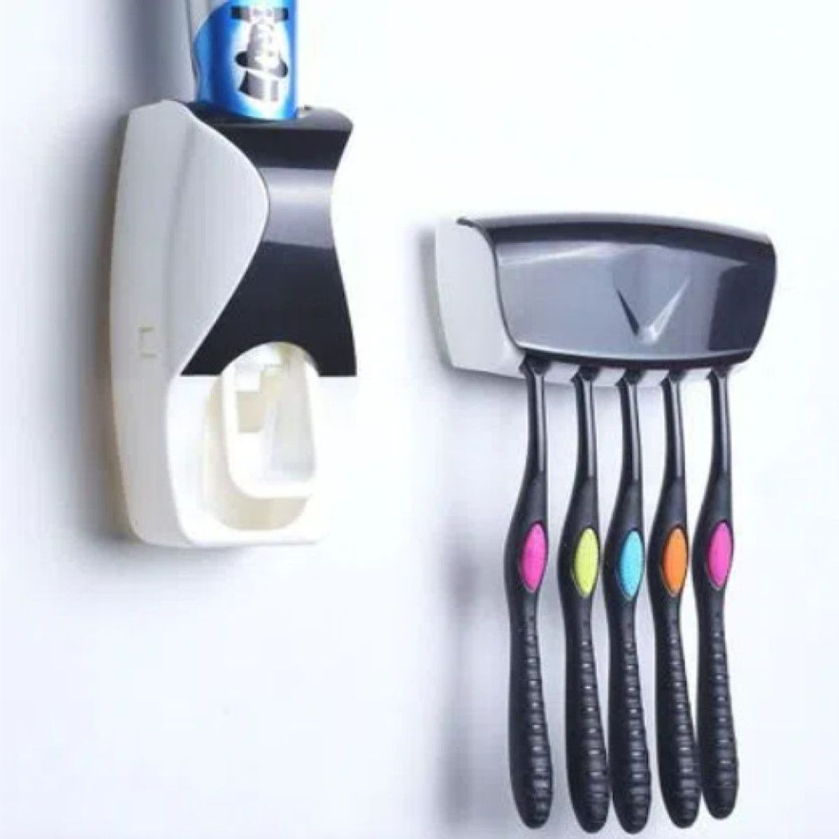 GENERICO - Dispensador De Pasta Dental 2 en 1  + Porta Cepillos