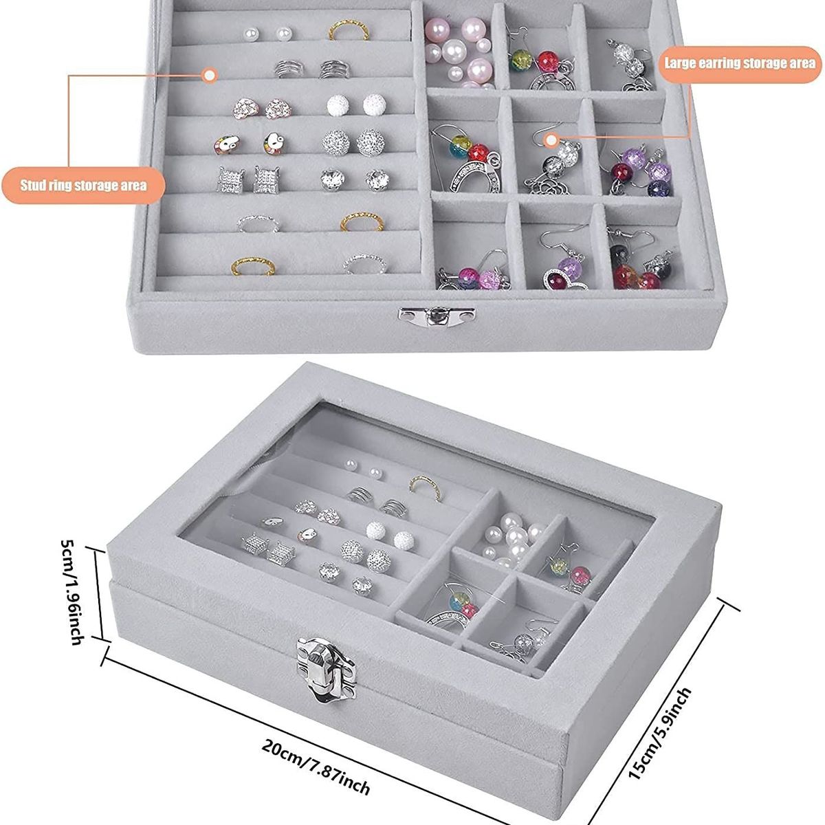 OEM - Joyero Organizador de Joyas Cofre para Anillos Aretes Pulseras