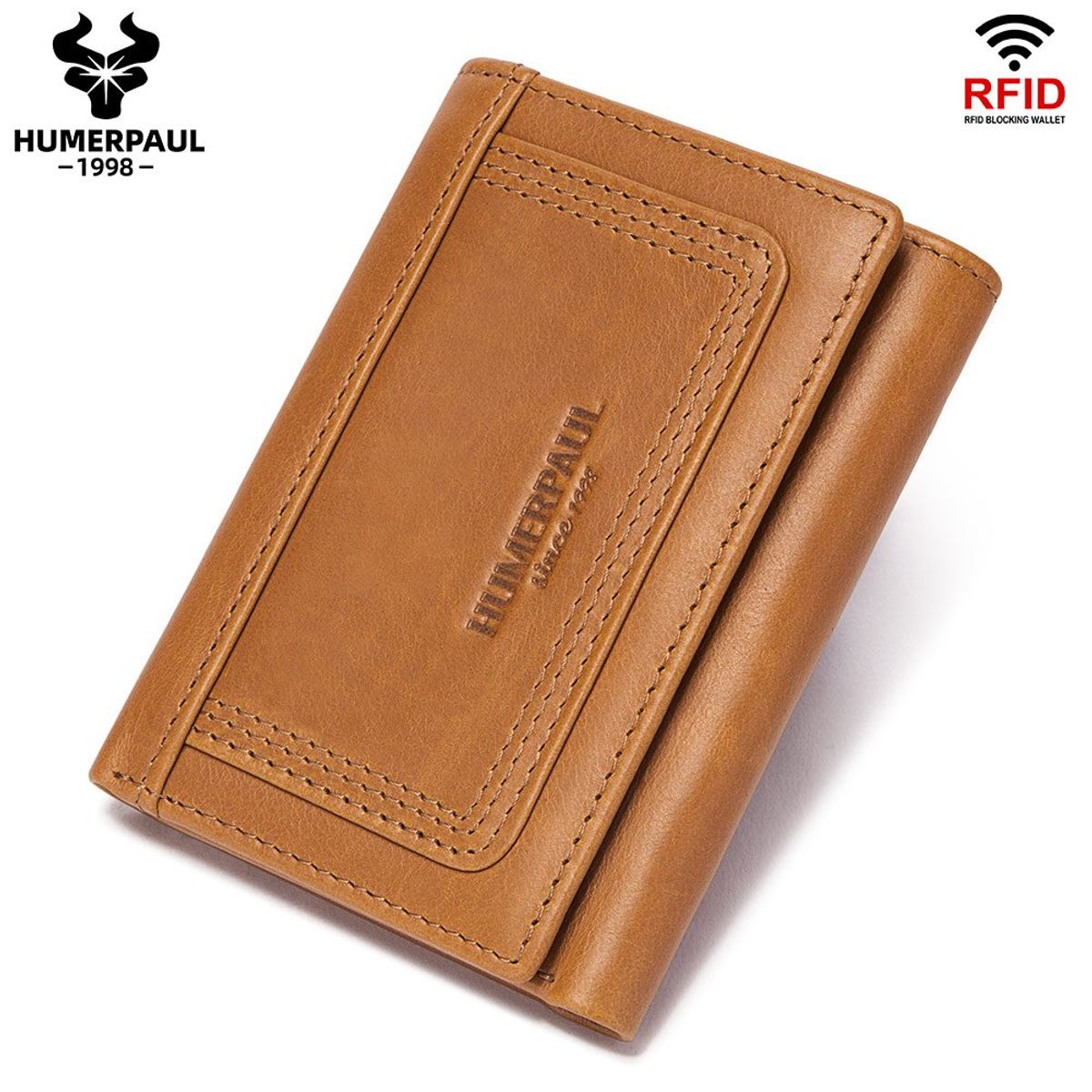 GENERICO - BILLETERA DE HOMBRE - 3 CUERPOS SIN CADENA HUMERPAUL 100% CUERO