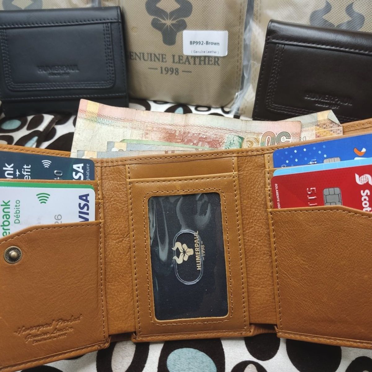 GENERICO - BILLETERA DE HOMBRE - 3 CUERPOS SIN CADENA HUMERPAUL 100% CUERO