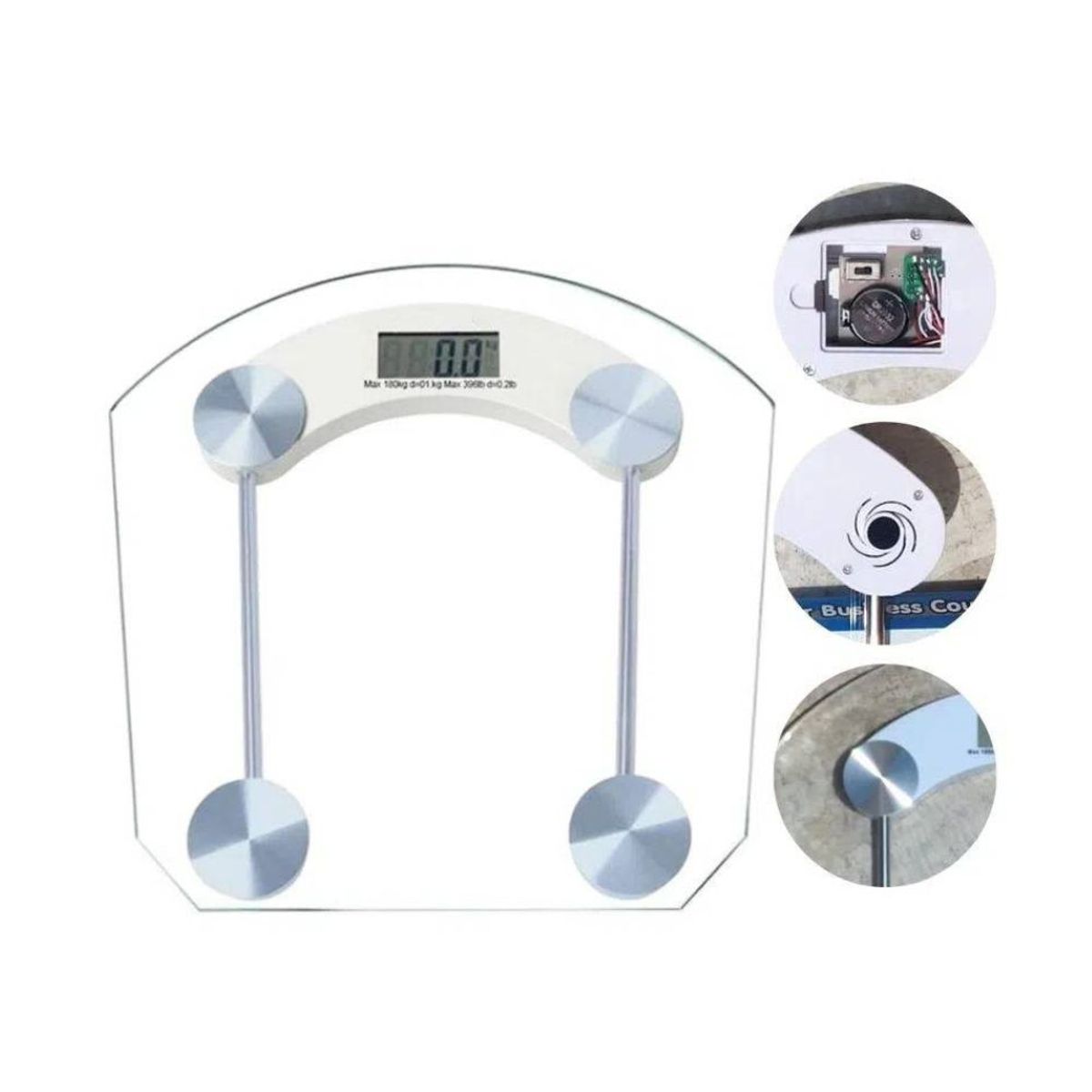 INSPIRA - Balanza Digital Corporal de Baño Vidrio - 180kg