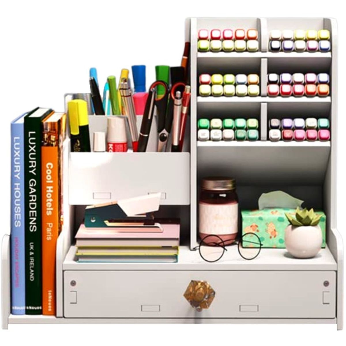 GENERICO - Estante organizador de escritorio y oficina con librero 84l