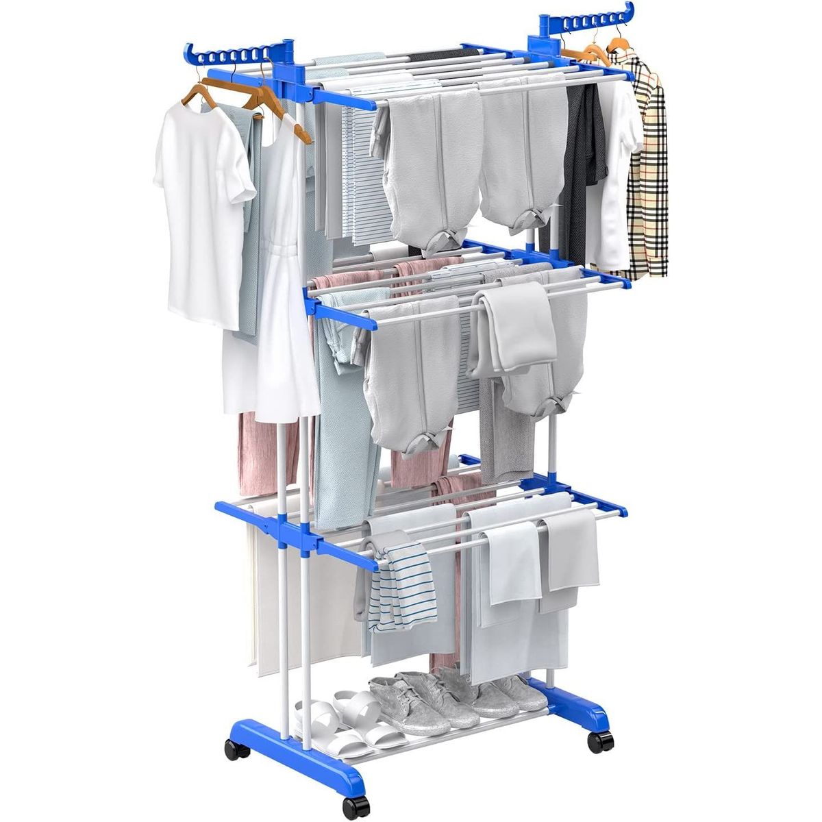 GENERICO - Tendedero Grande de 4 Niveles para Secar Ropa