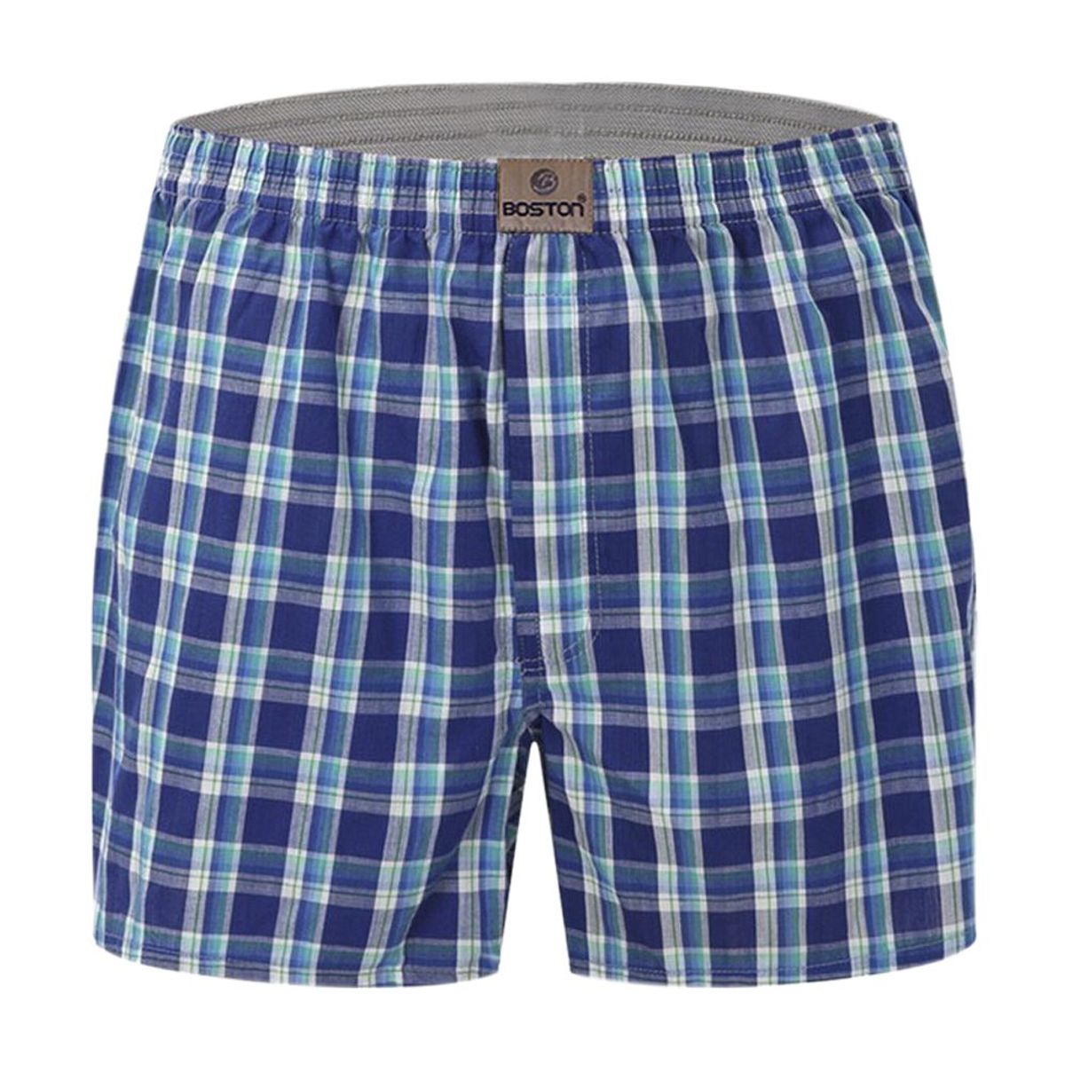 BOSTON - Bóxer Boston de Tela Plana con Diseño a Cuadros