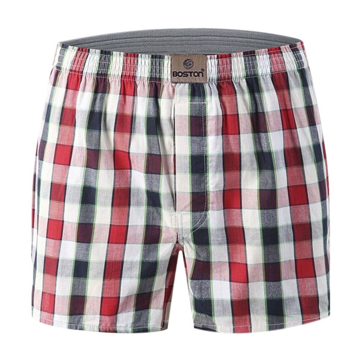 BOSTON - Bóxer Boston de Tela Plana con Diseño a Cuadros