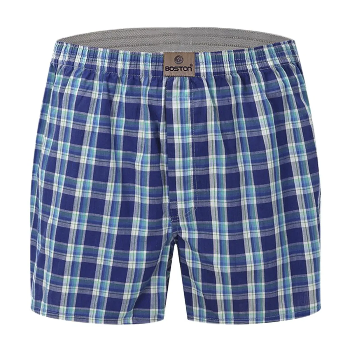 BOSTON - Bóxer Boston de Tela Plana con Diseño a Cuadros