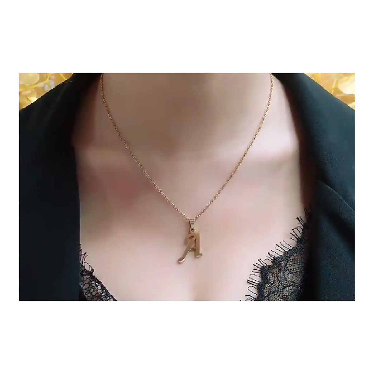 SIFRAH SHOP - Collar y Aretes de Acero Dorado Dije Letra Inicial N Con Caja