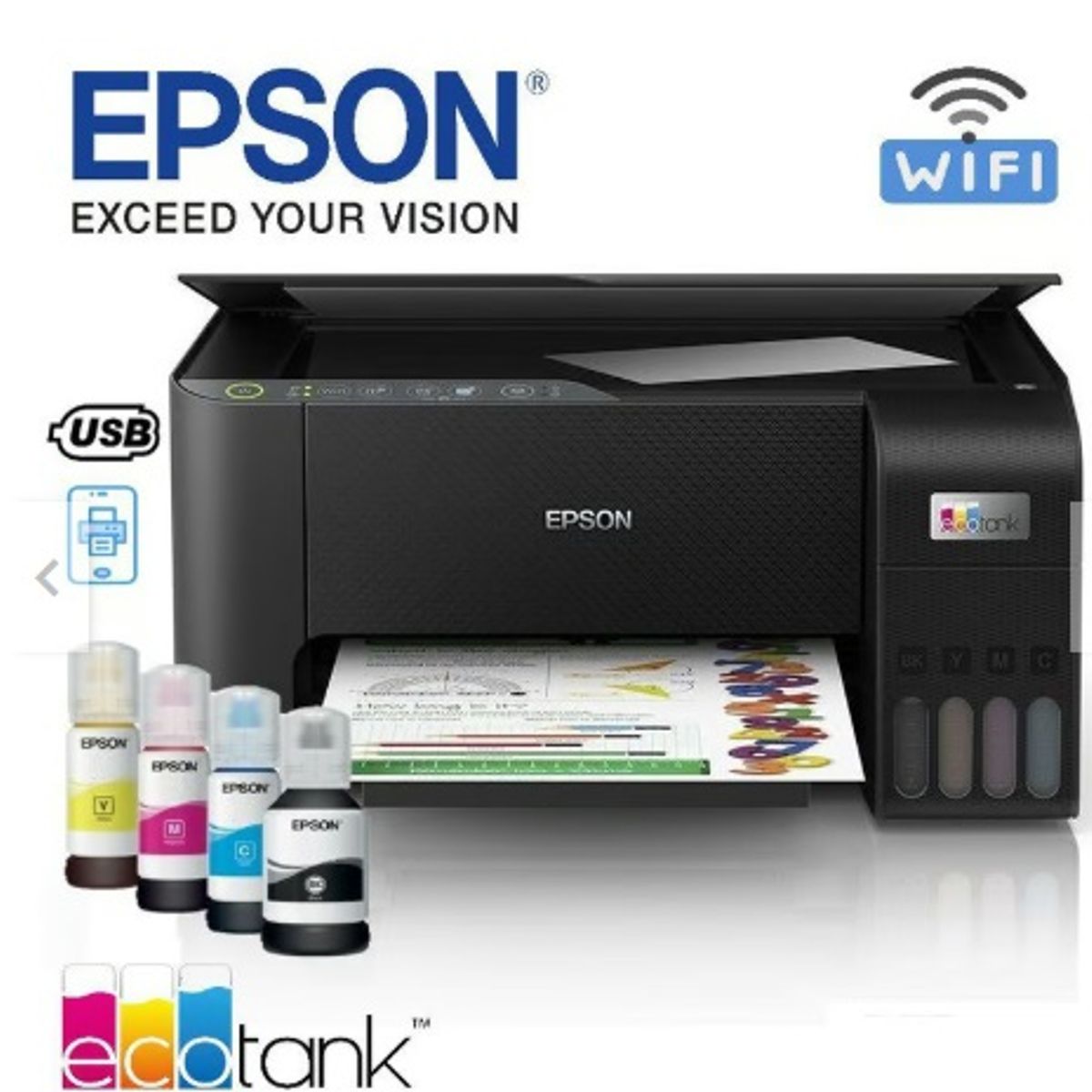 EPSON - Impresora Epson Ecotank L3250 Multifuncional Wifi USB