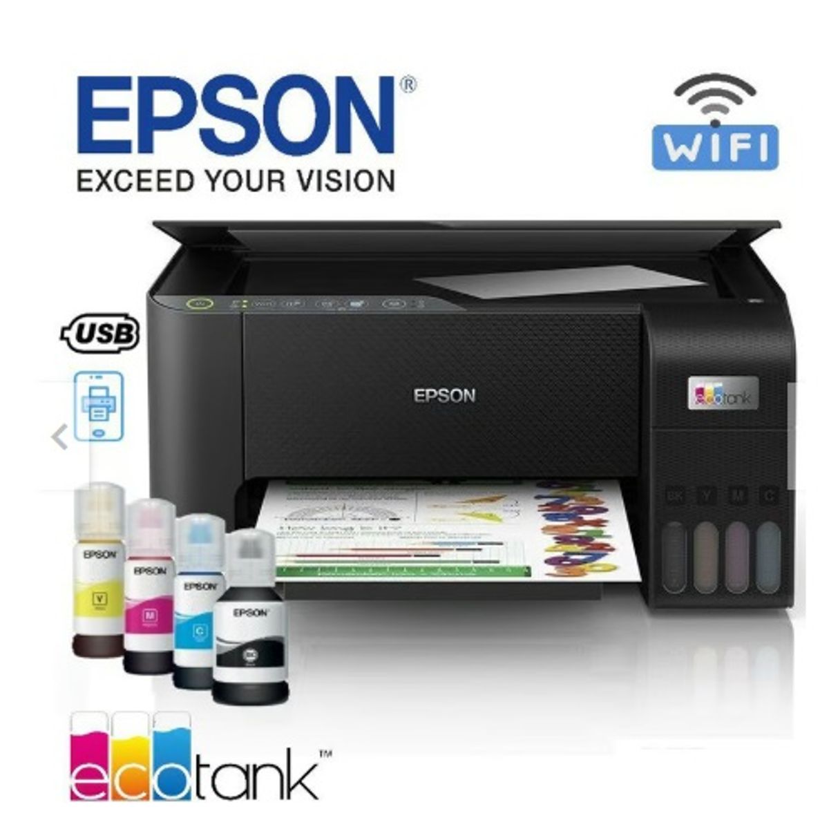 EPSON - Impresora Epson Ecotank L3250 Multifuncional Wifi USB