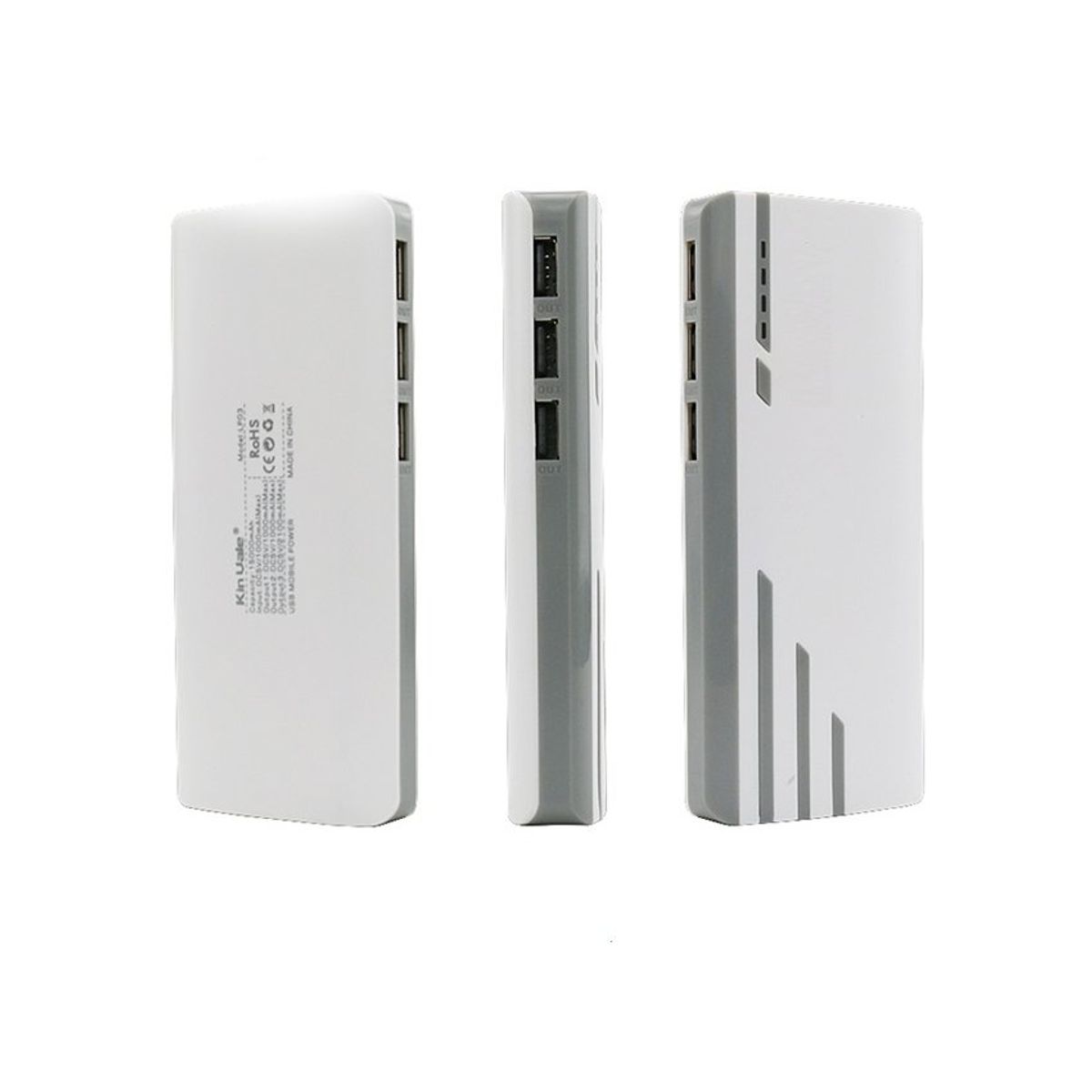 GENERICO - Batería portátil power bank 20000mah + linterna + 3 puertos usb