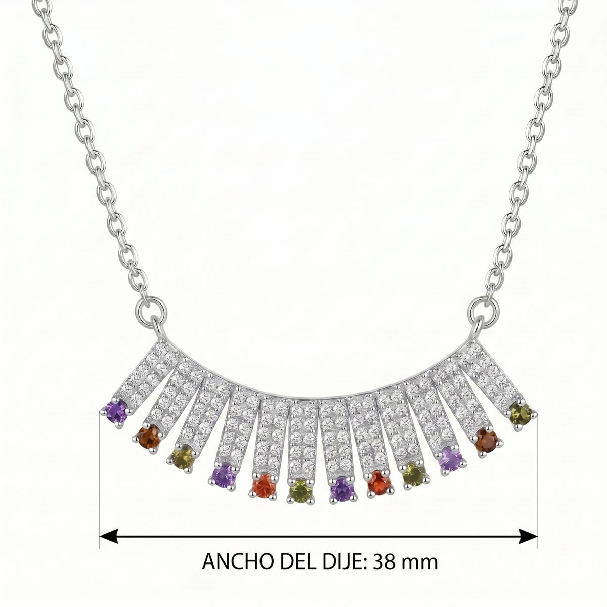 KARMY - Collar Elegante Mujer Plata 925 Circonitas Regalo Novia