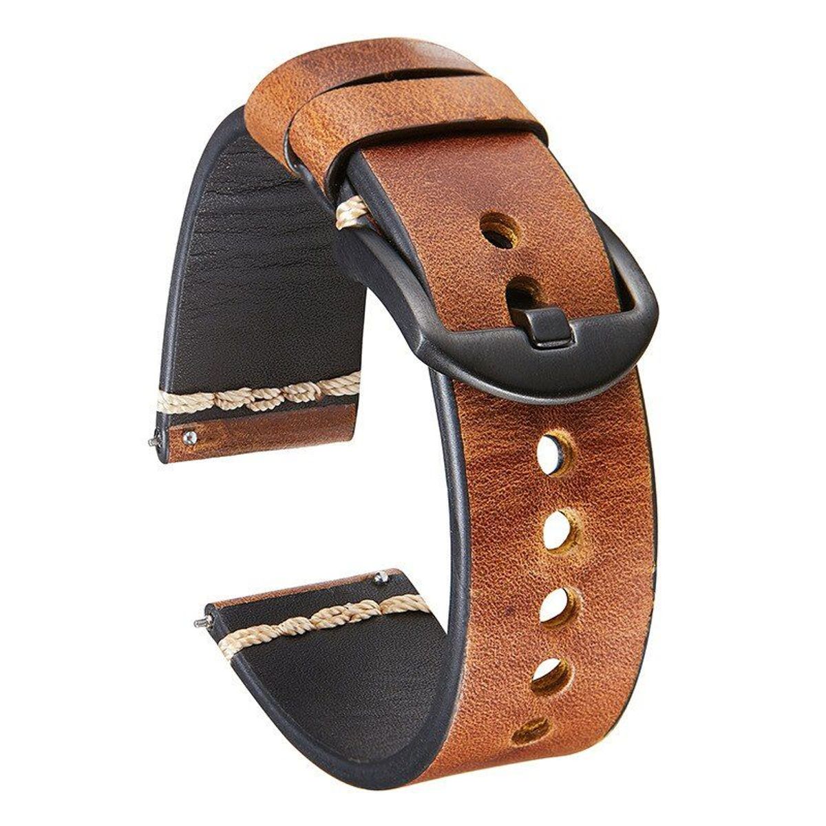 GENERICO - Correa de Cuero 1 para Huawei Watch GT2 - 42mm - Marron