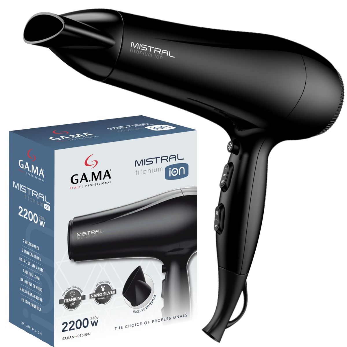 GAMA - Secadora De Cabello Gama Mistral Titanium 2200w