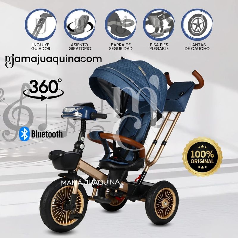 VOYAGE - Triciclo Guiador 3 En 1 «GOLDEN II NEW COLLECTION» USB Blue