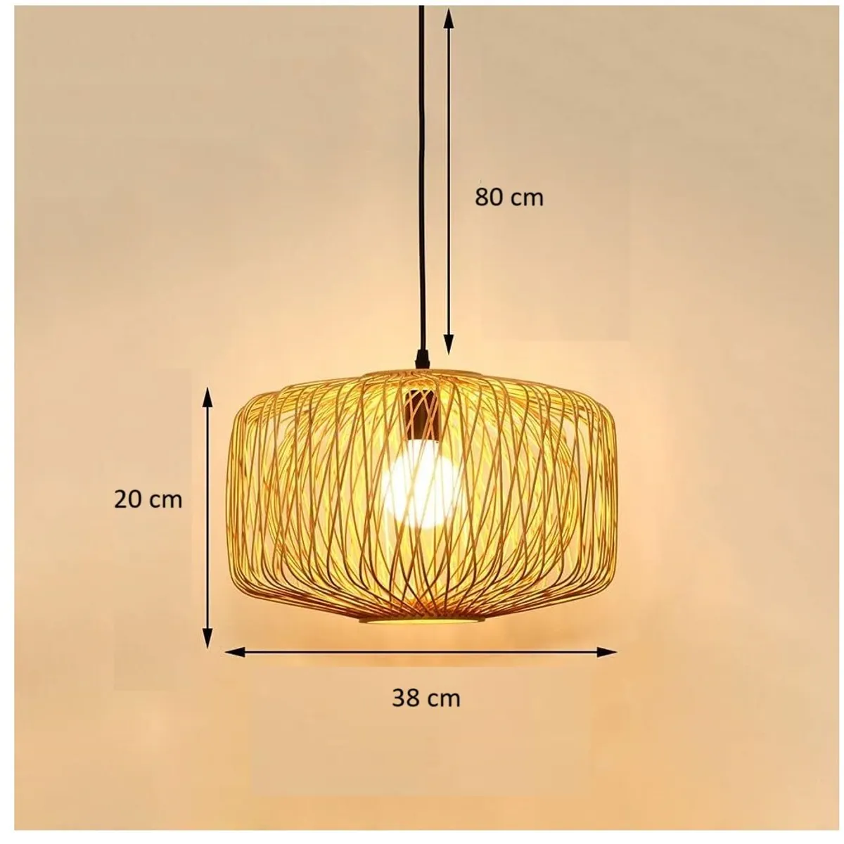 GENERICO - Lampara colgante de bambu