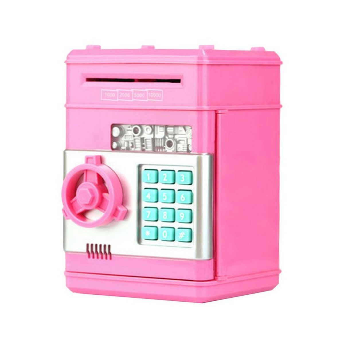 GENERICO - Alcancía caja fuerte electrónica  y billetes - rosado