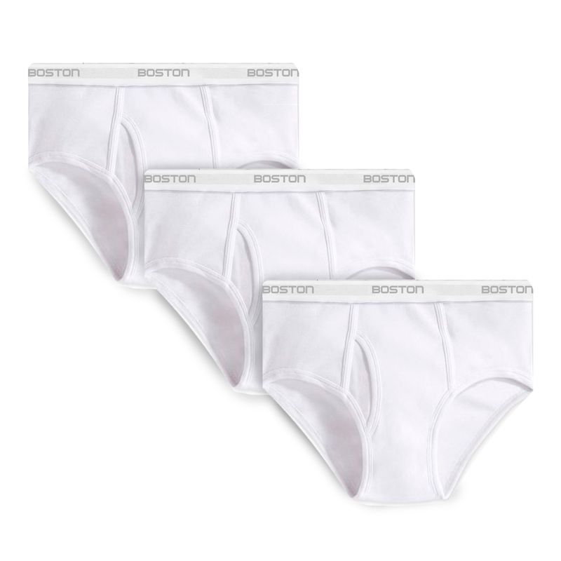 BOSTON - Pack X3 Trusas Boston Clásica Blanco 100% Algodón