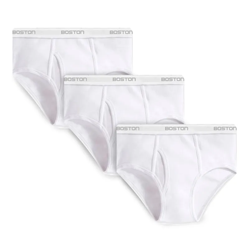 BOSTON - Pack X3 Trusas Boston Clásica Blanco 100% Algodón