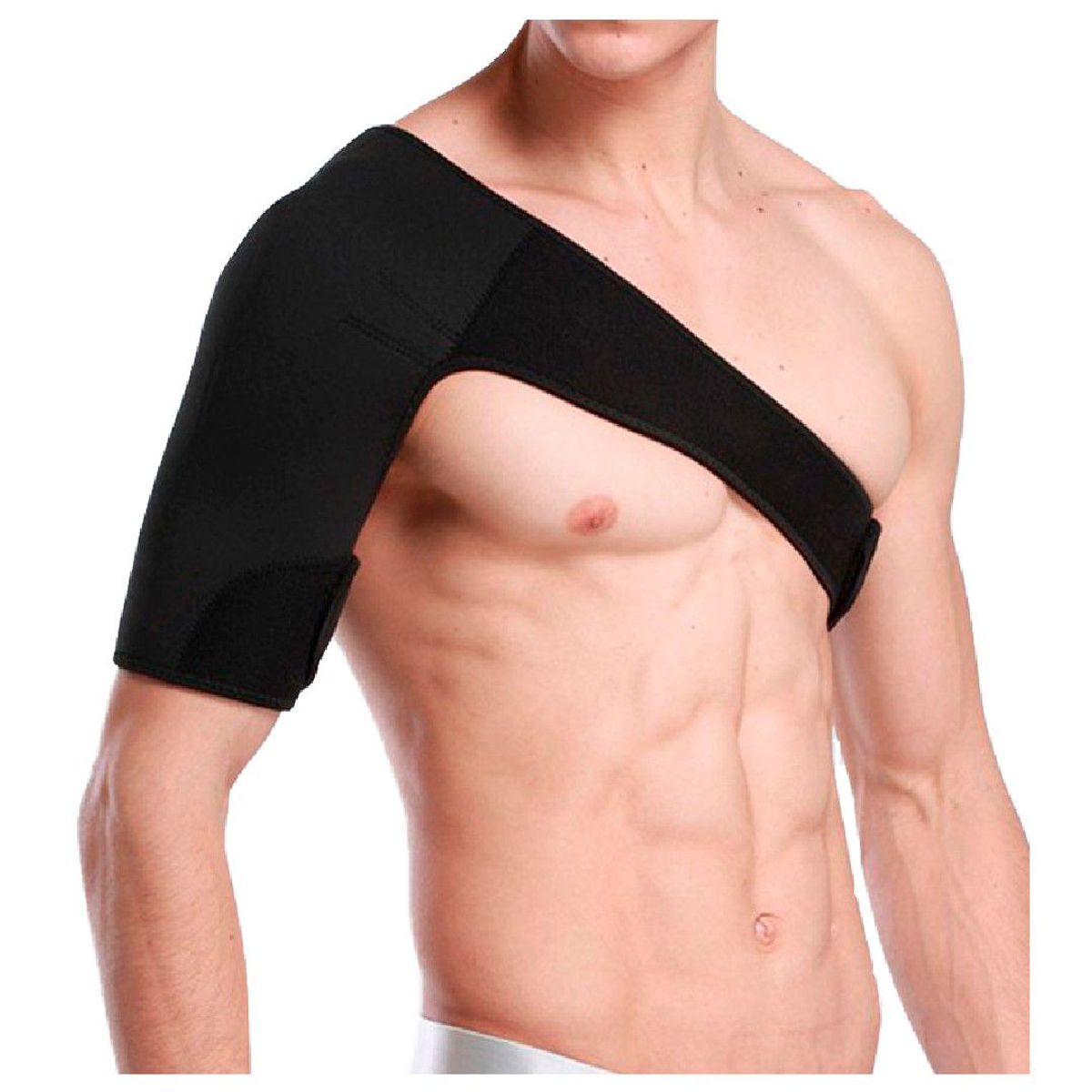 ARGYM - Hombrera unilateral Neoprene Negro Ajustable Compresión Hombro Talla S