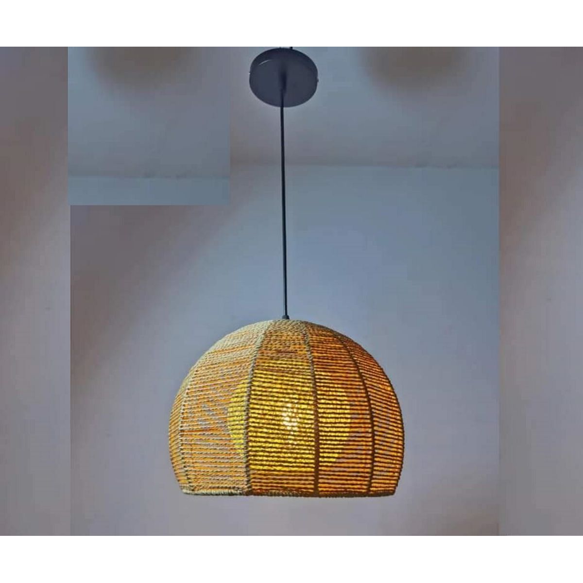GENERICO - Lámpara colgante de bola de cuerda de cáñamo hecho a mano - estilo nórdico moderno
